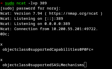 simple listening via a network socket when using SASL authentication